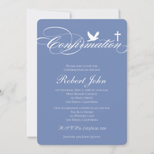 Invitation de confirmation de croix élégante moder (Devant)