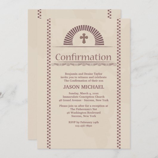 Invitation de confirmation de Devout Spirit (Devant / Derrière)