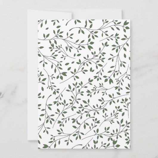 Invitation de confirmation de feuille d'eucalyptus (Dos)