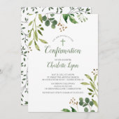 Invitation de confirmation de feuille d'eucalyptus (Devant / Derrière)