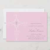 Invitation de confirmation de fille avec Croix élé (Devant)
