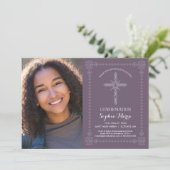 Invitation de confirmation de fille avec photo - C (Debout devant)