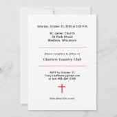 Invitation de confirmation de fille rouge avec col (Dos)
