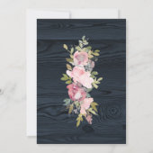 Invitation de confirmation de fleurs de bois bleu  (Dos)