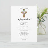 Invitation de confirmation de fleurs de croix en b (Debout devant)