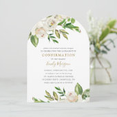 Invitation de confirmation de fleurs dorées (Debout devant)