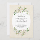 Invitation de confirmation de fleurs dorées (Devant)