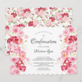 Invitation de confirmation de fleurs printanières (Devant / Derrière)