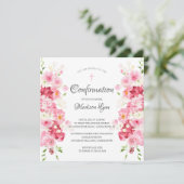 Invitation de confirmation de fleurs printanières (Debout devant)