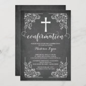 Invitation de confirmation de la croix de cadre no (Devant / Derrière)