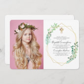 Invitation de confirmation de la croix de feuillag (Devant / Derrière)