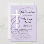 Invitation de confirmation de la croix de lavande (Devant)