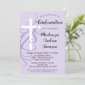 Invitation de confirmation de la croix de lavande (Debout devant)