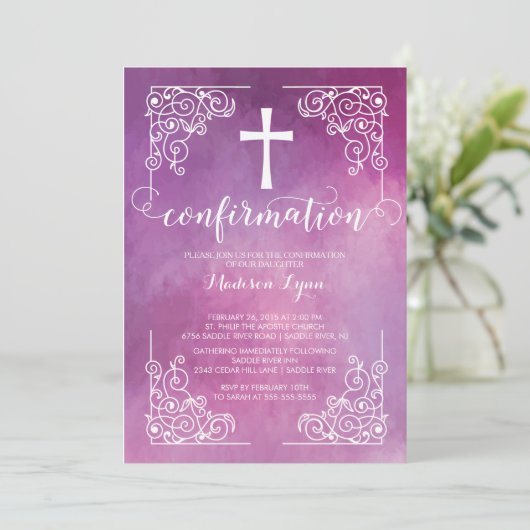 Invitation de confirmation de la croix de l'eau mo (Debout devant)