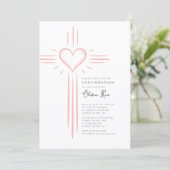 Invitation de confirmation de la Croix du Cœur Ros (Debout devant)