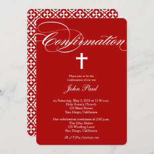 Invitation de confirmation de la croix et du quatr