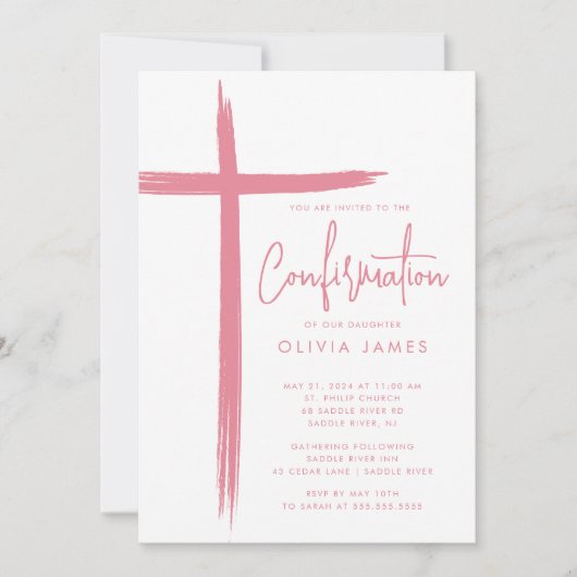 Invitation de confirmation de la Croix moderne (Devant)