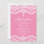 Invitation de confirmation de la dentelle Vintage  (Devant)