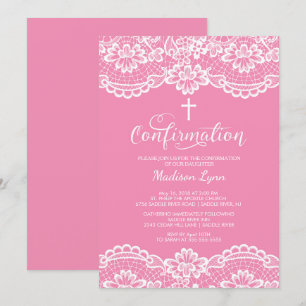 Invitation de confirmation de la dentelle Vintage 