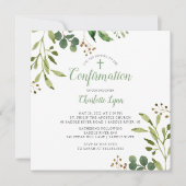 Invitation de confirmation de la feuille verte sou (Devant)