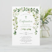 Invitation de confirmation de la feuille verte sou (Debout devant)