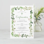 Invitation de confirmation de la feuille verte sou (Debout devant)