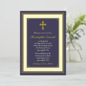 Invitation de confirmation de la Marine et de l'or (Debout devant)