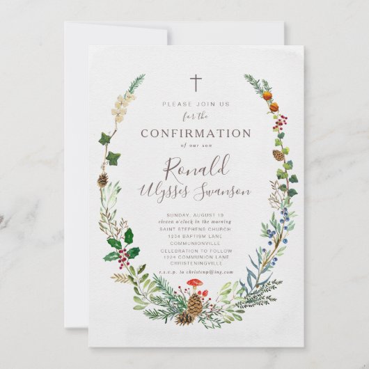 Invitation de confirmation de la verdure des bois  (Devant)