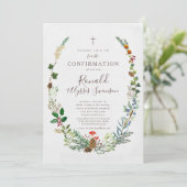 Invitation de confirmation de la verdure des bois (Debout devant)