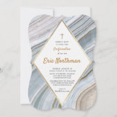 Invitation de confirmation de l'or Marble Agate (Devant)