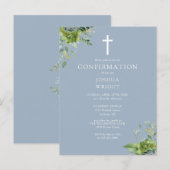 Invitation de confirmation de monogramme de verdur (Devant / Derrière)