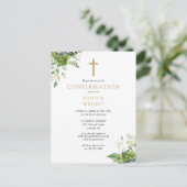 Invitation de confirmation de monogramme de verdur (Debout devant)