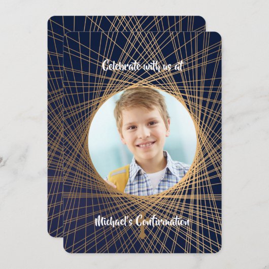 Invitation de confirmation de photo Cordes de foi (Devant / Derrière)