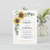 Invitation de confirmation de tournesol floral (Debout devant)