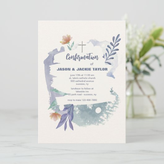 Invitation de confirmation Décontractée Abstraite (Debout devant)