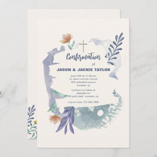 Invitation de confirmation Décontractée Abstraite (Devant / Derrière)