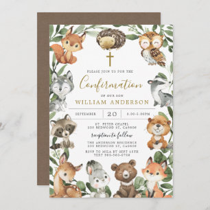 Invitation de confirmation des animaux de forêt