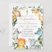 Invitation de confirmation des animaux de la jungl (Devant)