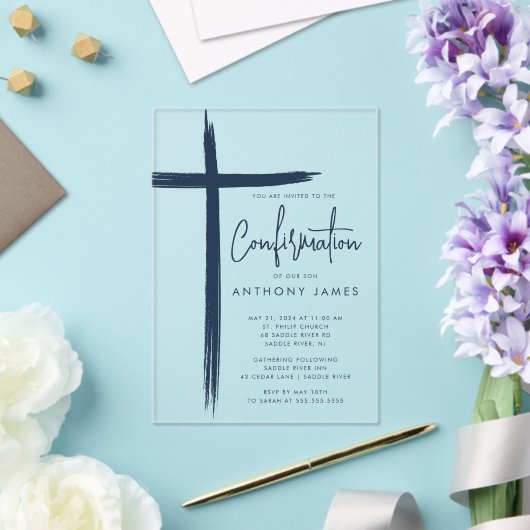 Invitation de confirmation des Cross Boys modernes (Insitu (Mariage))