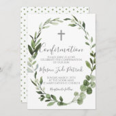 Invitation de confirmation du cadre vert (Devant / Derrière)