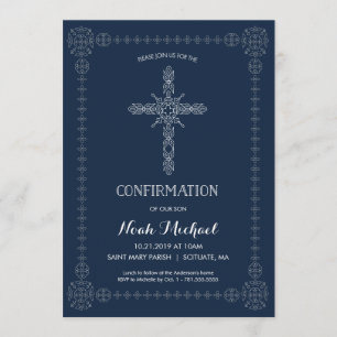 Invitation de confirmation du garçon - Elegant Cro