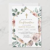 Invitation de confirmation du Rose Boho (Devant)