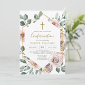 Invitation de confirmation du Rose Boho (Debout devant)