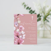 Invitation de confirmation du Rose rose roux (Debout devant)