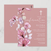 Invitation de confirmation du Rose rose roux (Devant / Derrière)