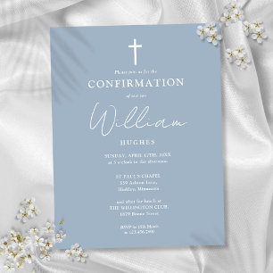 Invitation de confirmation Dusty Blue Minimalist