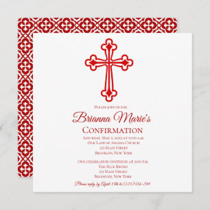 Invitation de confirmation élégante de la croix de