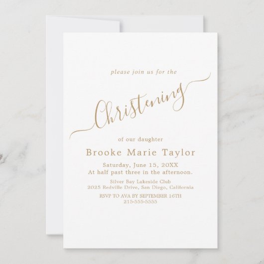 Invitation de confirmation élégante en calligraphi (Devant)