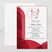 Invitation de confirmation élégante moderne de col (Devant / Derrière)