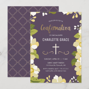 Invitation de confirmation, fille, personnalisatio